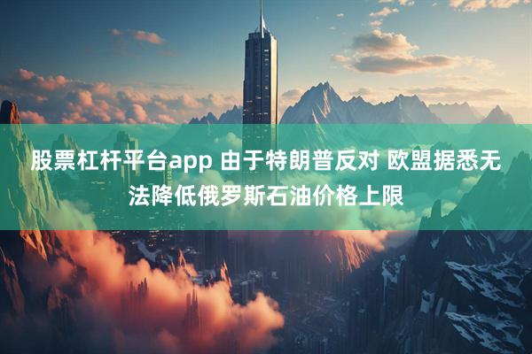 股票杠杆平台app 由于特朗普反对 欧盟据悉无法降低俄罗斯石油价格上限